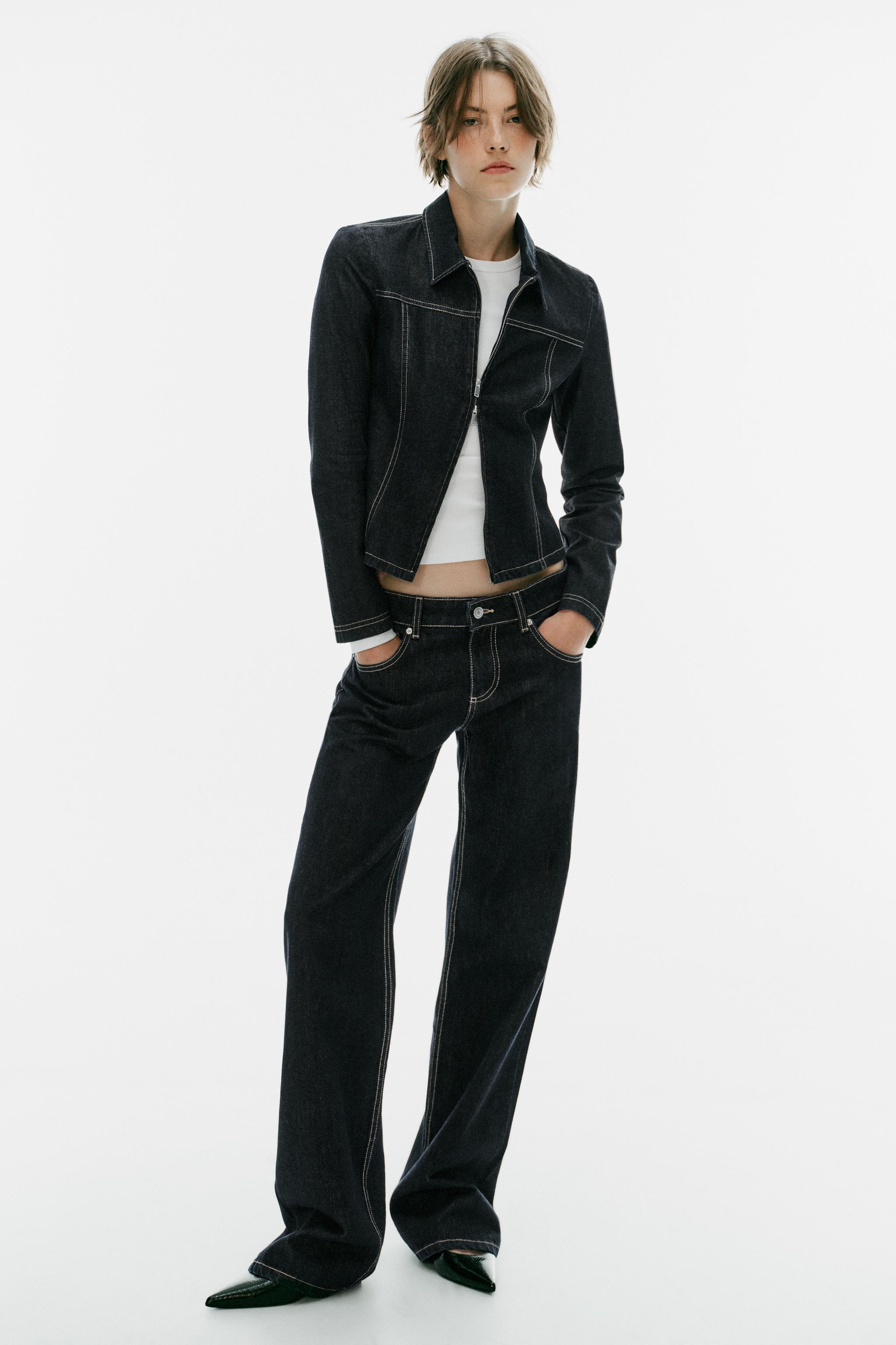 CHEMISE EN DENIM À FERMETURE ÉCLAIR